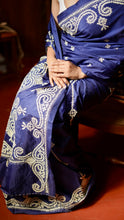 Load image into Gallery viewer, NAVY BLUE KUTCH SILK SAREE KSJ24-5 - NEITEE
