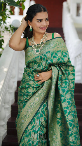 GREEN BANARASI BROCADE- BBA24-6 - NEITEE