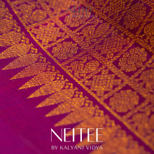 Load image into Gallery viewer, ORANGE WITH PURPLE KANCHIVARAM SILK SAREE KS25-1 - NEITEE
