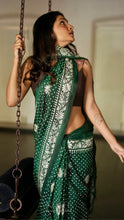 Load image into Gallery viewer, BOTTLE GREEN KUTCH SILK SAREE KSJ24-1 - NEITEE
