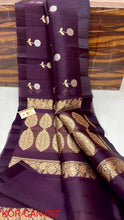 Load image into Gallery viewer, WINE ORGANZA SILK SAREE OSO24-5 - NEITEE
