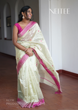Load image into Gallery viewer, PASTEL GREEN CHANDERI ORGANZA SILK SAREE CHF21-3 - NEITEE
