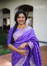 Load image into Gallery viewer, INDIGO BLUE BANARASI SILK SAREE WITH BOOTIS BSF21-2 - NEITEE
