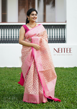 Load image into Gallery viewer, ONION PINK KORA SILK BANRASI SAREE BSF21-3 - NEITEE
