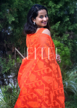 Load image into Gallery viewer, ORANGE JAMDANI SAREE JSJUN21-2 - NEITEE
