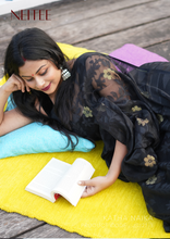 Load image into Gallery viewer, BLACK JAMDANI SAREE WITH JAAL WORK JSJ21-3 - NEITEE
