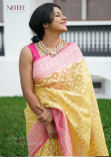 Load image into Gallery viewer, LIGHT YELLOW KORA SILK BANRASI SAREE BSF21-4 - NEITEE
