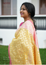 Load image into Gallery viewer, LIGHT YELLOW KORA SILK BANRASI SAREE BSF21-4 - NEITEE
