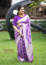Load image into Gallery viewer, PURPLE BANARASI CREPE SAREE BSF21-6 - NEITEE
