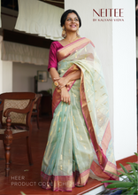Load image into Gallery viewer, PASTEL GREEN CHANDERI TISSUE SILK SAREE CHF21-1 - NEITEE
