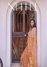 Load image into Gallery viewer, THREE TONE SAANJH CHANDERI TISSUE SILK SAREE CHA21-1 - NEITEE
